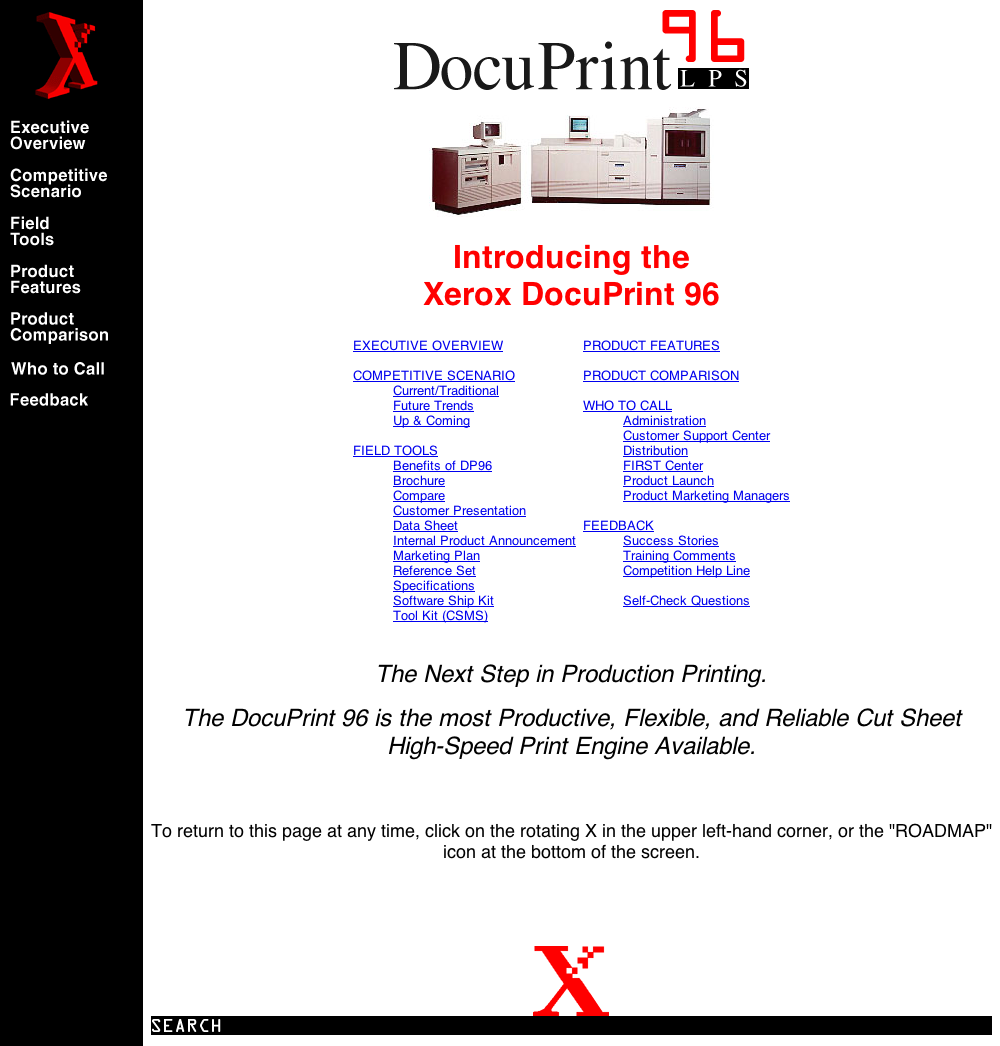 Xerox DocuPrint 96 Homepage